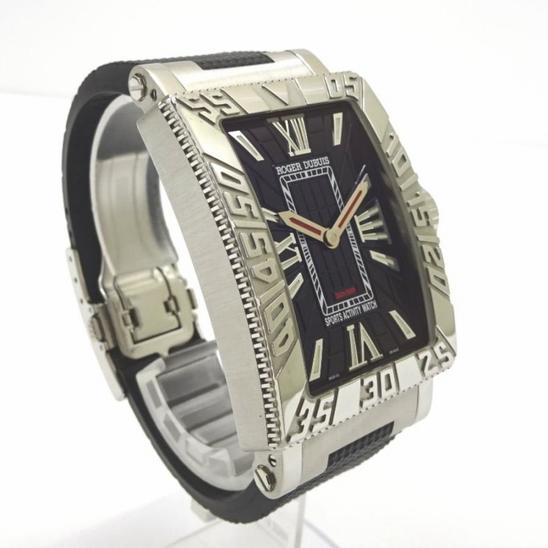 ロジェデュブイシンパシースポーツルック時計 黒文字盤 ラバーバンド