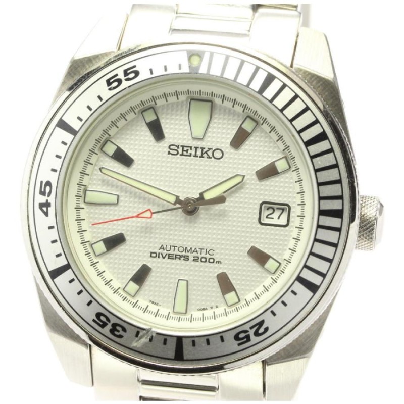 箱付き【SEIKO】セイコー ホワイトサムライ ダイバー 200ｍ 7S35-00B0 ...