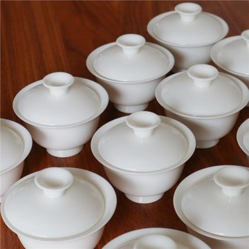 清山茶事｜小白蓋碗新手入門好用不燙手入門三件套禮盒套組茶杯無