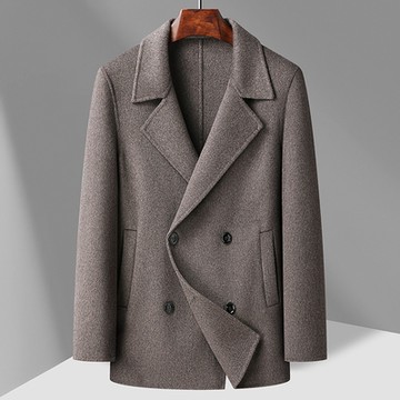 [米蘭精品] 羊毛大衣休閒外套-羊毛混紡雙面呢大衣男外套3色74id34