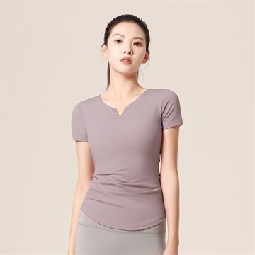 【米蘭精品】瑜珈服運動上衣-裸感美背交叉瑜珈緊身女運動服4色74em18