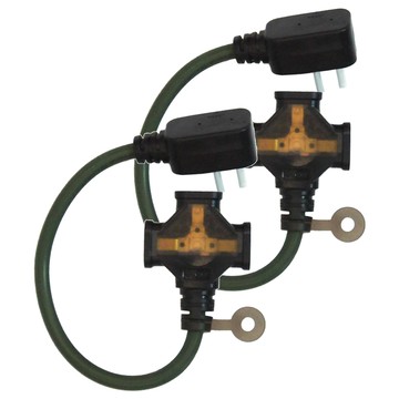 PowerWork 動力工廠 1對3座耐熱動力軟線  0.3m  軍綠  2條