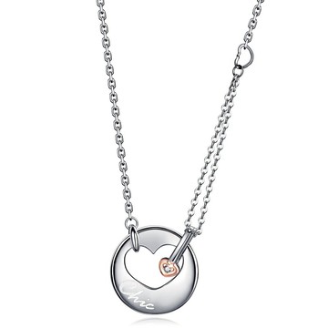 女項鍊  14K金鑽石白鋼  愛 炫麗