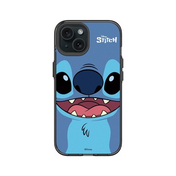 iPhone 15 Clear 酷墨灰 - 迪士尼-史迪奇 Disney Stitch - 經典系列-史迪奇大臉款