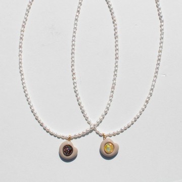 鵝卵石雪球淡水珍珠項鍊