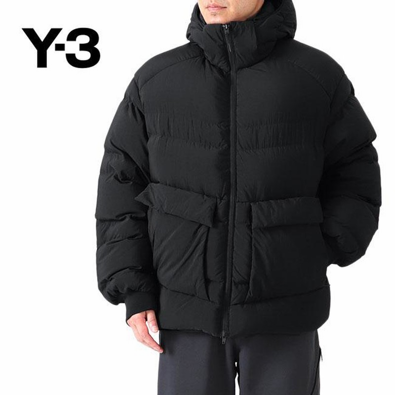 Y-3 ワイスリー フード付き Wスクエアポケット ダウンジャケット