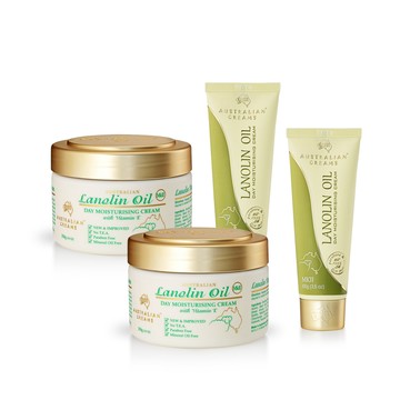 【澳洲 G&M】MKII金蓋綿羊油滋潤日霜套組 2入組  250g/罐+100g/瓶