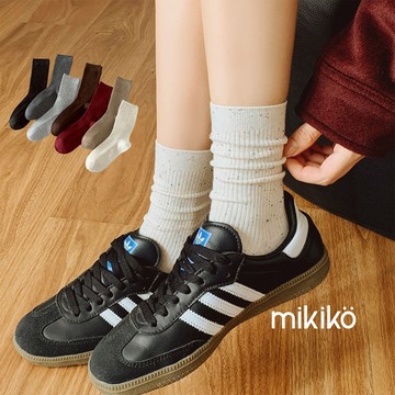 現貨襪子｜細坑條點子紗中筒襪【OT3103】日系ins 紅色襪子 堆堆襪 抽條襪 直條紋 復古長襪 棉質襪 女生襪子