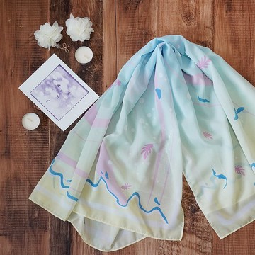 【清晨在地極的相遇・清晨版】雪紡大方絲巾87×87cm