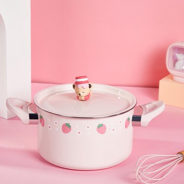 泰迪珍藏進口琺瑯奶鍋搪瓷鍋家用不銹鋼輔食煮奶大容量煲湯鍋