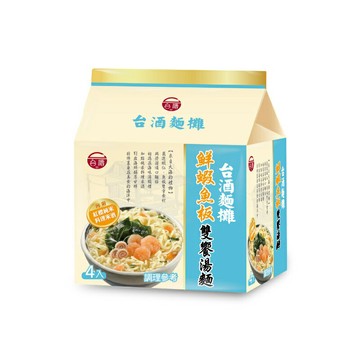 【台酒旗艦店】鮮蝦魚板雙饗湯麵(4包/袋)