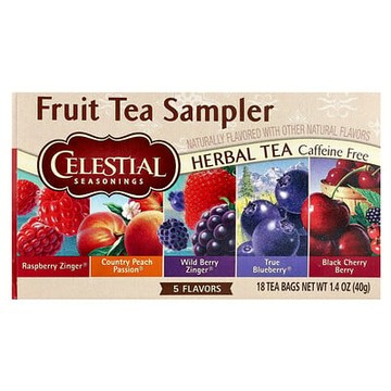 Celestial Seasonings, 水果茶取樣，草本茶，無咖啡萃取，5 種風味，18 包茶袋, 1.4 oz (40 g)
