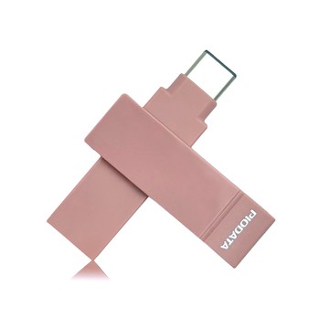 PIODATA iXflash USB3.2/Type C&A 繽紛版跨平台雙向隨身碟 256GB 玫瑰粉 (備份碟、加密碟)