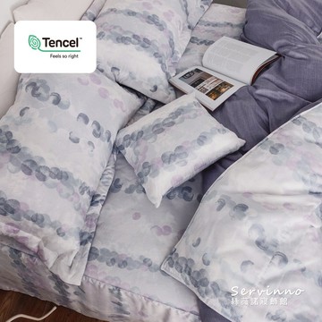 MIT 60支紗天絲-床罩組【紫風鈴】五件式 (雙人/加大) 絲薇諾