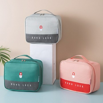 【便攜大容量】醫藥盒 急救包 藥盒 便攜藥盒 家用藥箱 車載藥箱 布藝防水 多格分裝 戶外旅行家用必備