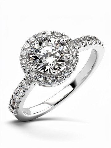 IGI-1.01克拉實驗室培育鑽石白金戒指