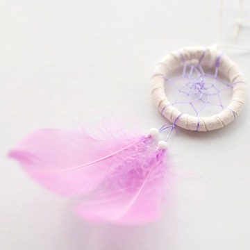 捕夢網材料包 迷你版 - 淺紫色(馬卡龍色系)