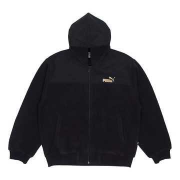 PUMA lamb's wool Stay Warm hooded Logo Jacket Black