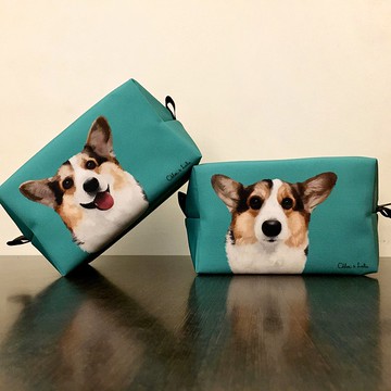 經典汪喵化妝包/收納包 - 三色柯基 | 雙面不同圖 | 熊熊