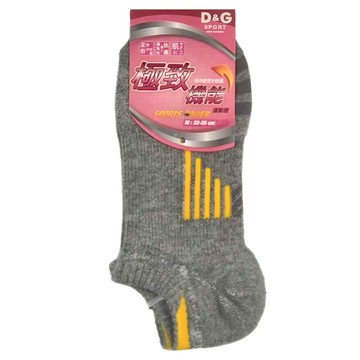 D&G 女款 透氣避震足弓襪 6雙入  22~25cm  灰色