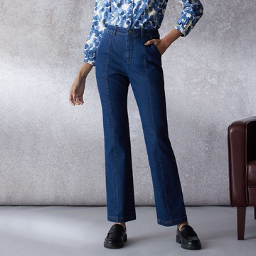 彈性有機棉牛仔微喇叭褲