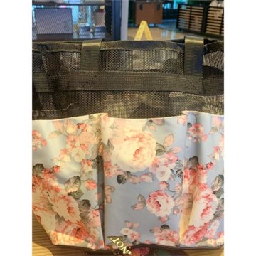 新款時尚日韓花灑洗漱包手提大容量媽咪收納包網眼洗澡藍健身游泳