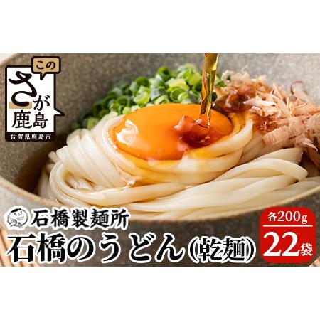 ふるさと納税 乾うどん 200g×22袋贈答・ギフトにもおすすめ うどん 饂飩 乾麺  B-593 佐賀県鹿島市