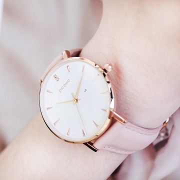 Te amo 系列粉色真皮對錶手錶鑽石女款 / JE-12201