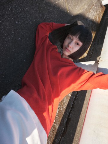 SOFT COLLAR KNIT SWEATER [RED]