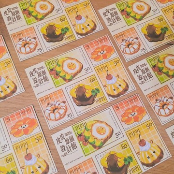 【原創】小動物咖啡廳-原創插畫郵票無模貼紙