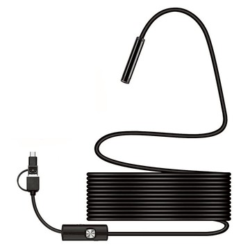 Neon 台灣霓虹 7mm直徑安卓手機工業管道內窺鏡 5米長 USB/Type-C/Micro USB三合一接口  1個