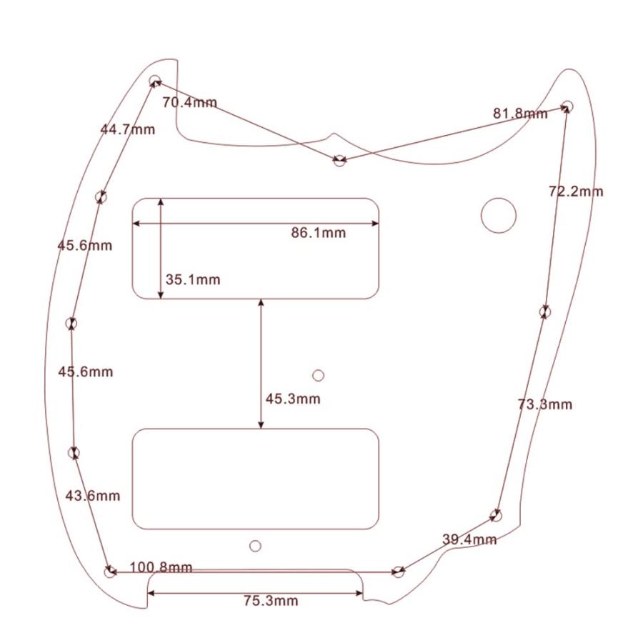 Guitar Parts For Fender OffSet Series Mustang P90 Style Guitar Pickguard (3 Ply Parchment)