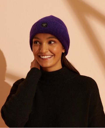 Superdry Women's Super Lux Beanie Purple Size: 1SIZE