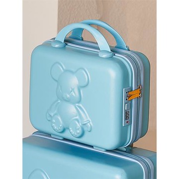 可愛卡通女生手提箱14寸化妝箱小型化妝品收納箱外出便攜洗漱箱包