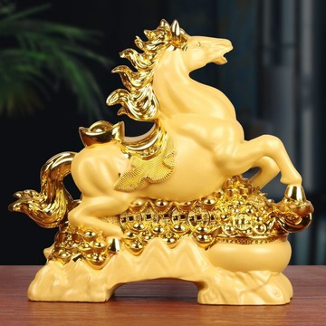 存錢罐$‌   馬上發財存錢罐擺件中式聚寶盆馬到成功儲蓄罐客廳玄關開業裝飾品