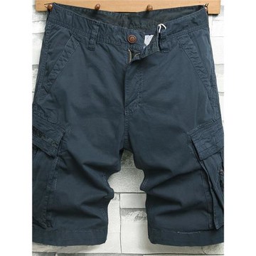 純棉口袋直筒運動工裝5分短褲男2025夏季寬松潮流五分休閑褲痞帥