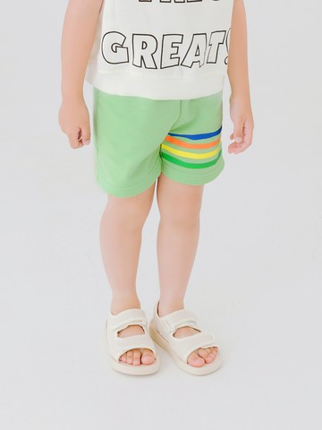 台灣製抗UV繽紛條紋印花口袋機能短褲