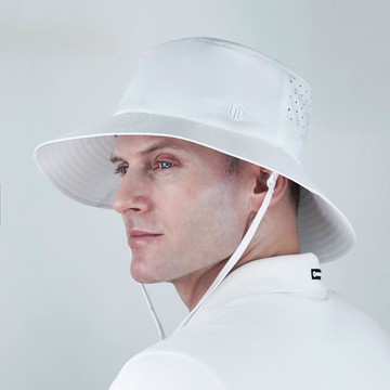 Lupeo 男士穿孔網眼束帶高爾夫登山涼感輕量寬帽簷漁夫帽  XL  1個  白色