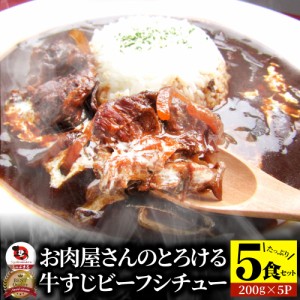 牛すじ ビーフシチュー 200g×5食セット 肉 牛肉  お歳暮 新生活 ギフト 食品 お祝い 牛スジ アキレス デミグラスソース 温めるだけ レン