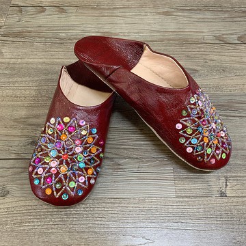 摩洛哥 babouche 室內拖鞋 珠串刺繡 香料糖果