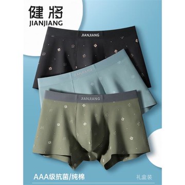 健將男士內褲純棉平角褲男青少年中學生運動大碼男生四角短褲男款