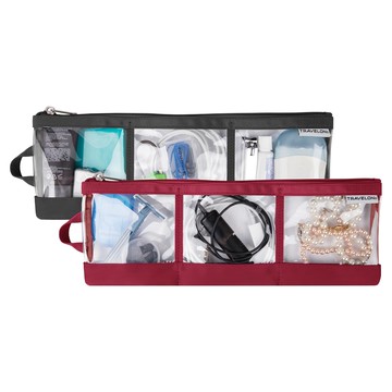 TRAVELON 雙色飾品收納袋2件組  1組  黑色 + 紅色