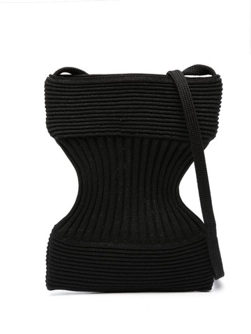 CFCL - Strata ribbed-knit crossbody bag - women - Recycled Polyester - One Size - Black