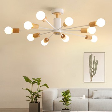北歐臥室吸頂燈現代簡約原木小客廳創意個性INS餐廳次臥書房燈具