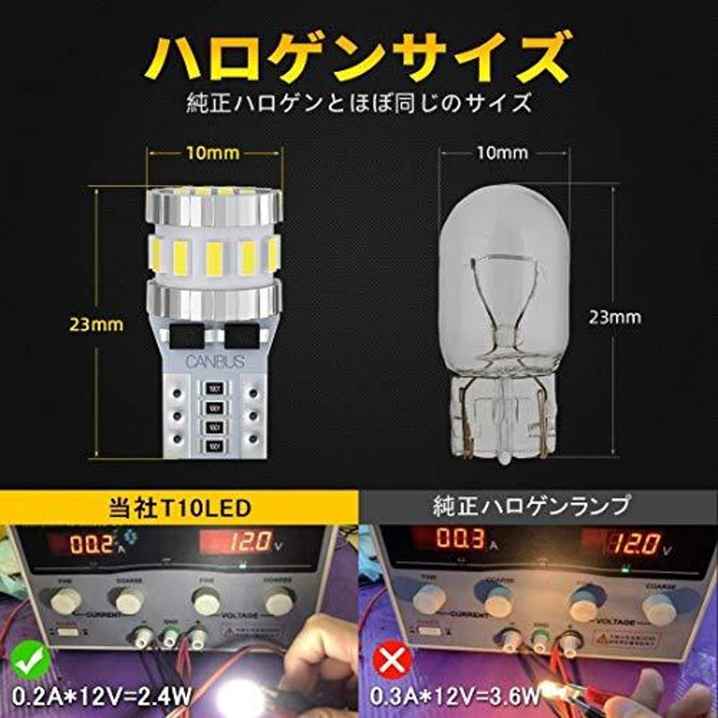 T10 LED 10個 ポジション 6000K ナンバー灯