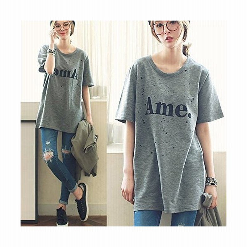 半袖 Tシャツ カットソー レディース ロンtシャツ ゆったり プリント おしゃれ トップス 春夏 シンプル オーバーサイズ 通販 Lineポイント最大0 5 Get Lineショッピング