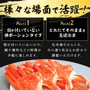 訳あり しゃぶしゃぶ用 生冷凍 紅ズワイ 棒肉ポーション 500g（殻無し）