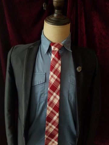 紅色格子領帶復古格子領帶