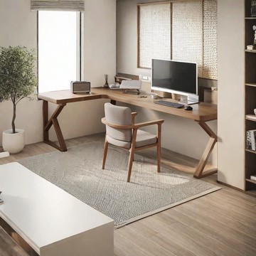 電腦桌全實木轉角書桌書架組合家用臥室學生學習桌簡約現代辦公桌 ph6211