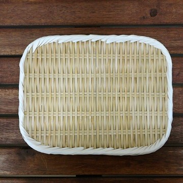 日本角長型竹編網篩24/30cm_雅竹． 日本竹工藝 竹盤 竹皿 盤子 竹網篩 涼麵盤 蕎麥麵盤【竹道具】